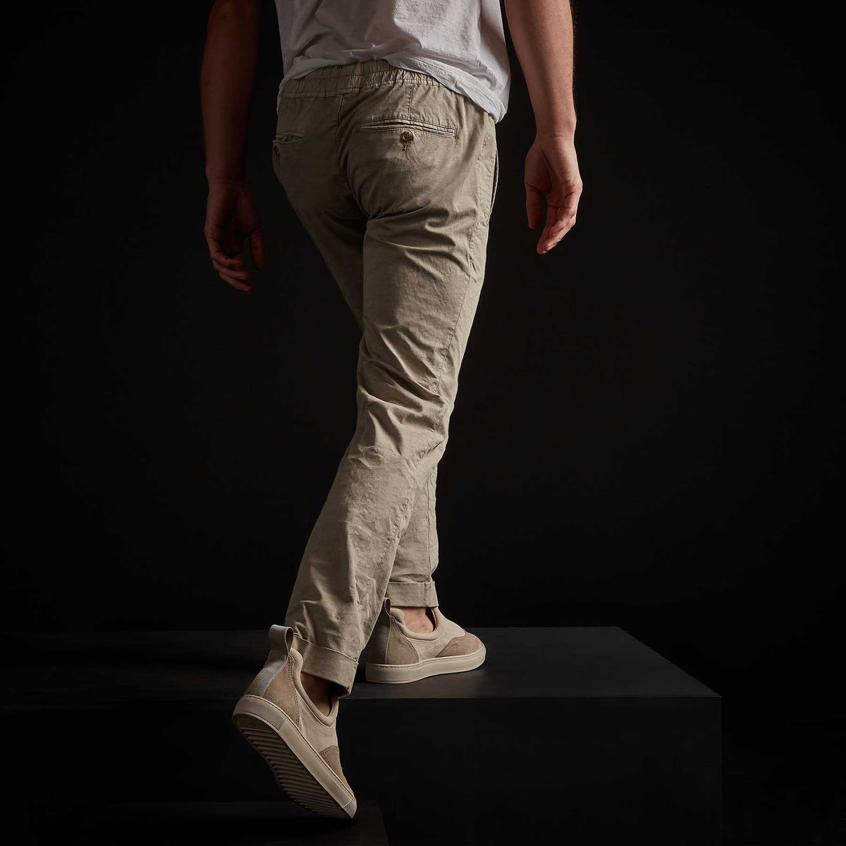 Stretch Cotton Linen Cuffed Trouser - Mineral Pigment | James Perse Los Angeles