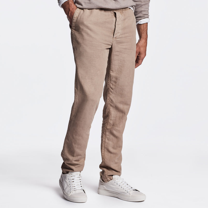 Cotton Linen Canvas Work Pant in British Khaki Pigment | James Perse Los Angeles