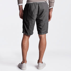 Cotton Linen Canvas Work Short - Carbon Pigment | James Perse Los Angeles