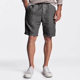 Cotton Linen Canvas Work Short - Carbon Pigment | James Perse Los Angeles
