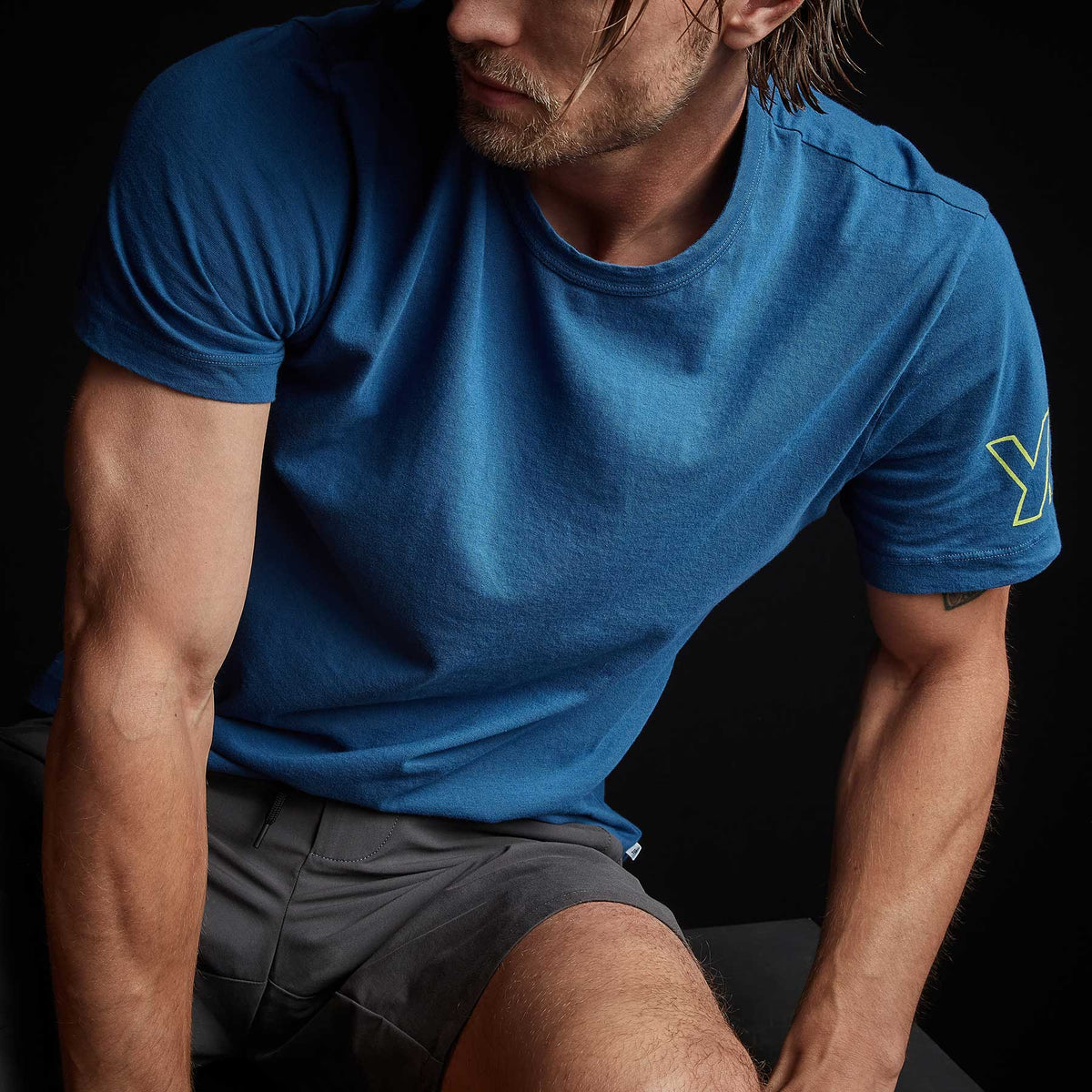 Y/OSEMITE Short Sleeve Crew Neck - Baltic Blue | James Perse Los Angeles