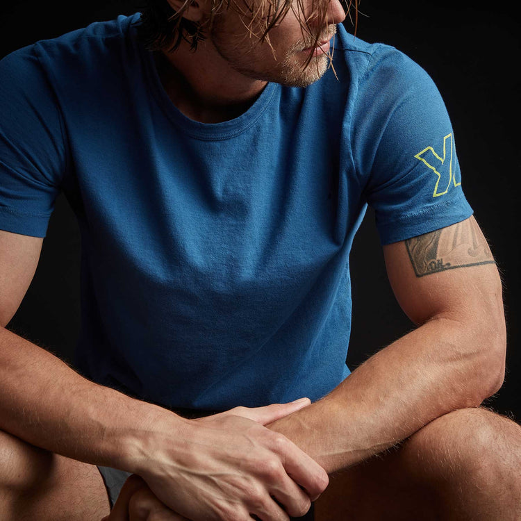 Y/OSEMITE Short Sleeve Crew Neck - Baltic Blue | James Perse Los Angeles