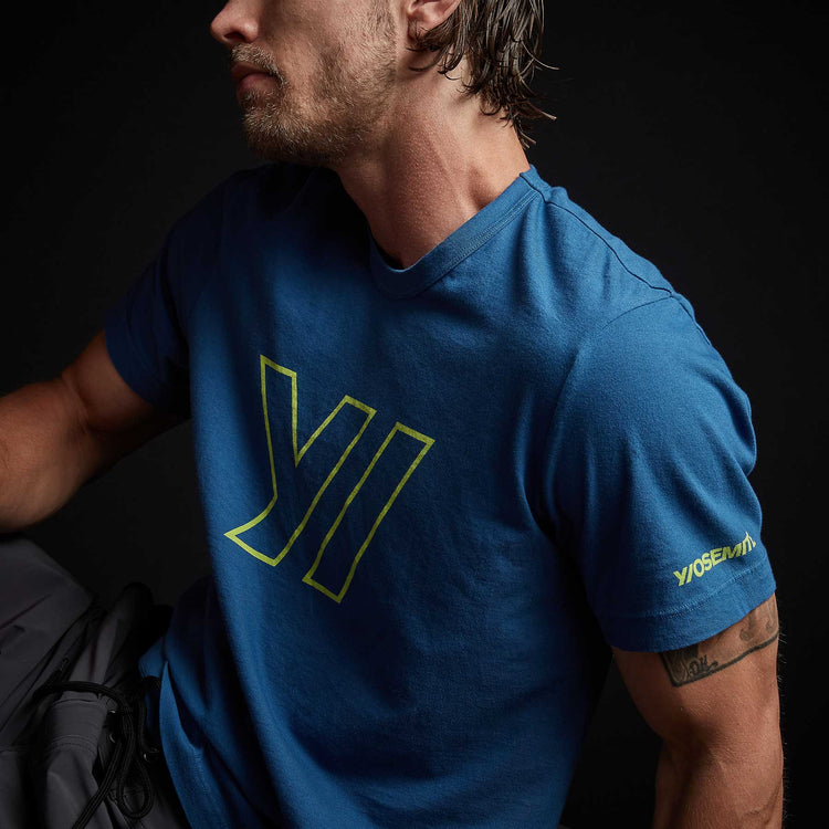 Y/OSEMITE Short Sleeve Crew Neck in Baltic Blue | James Perse Los Angeles