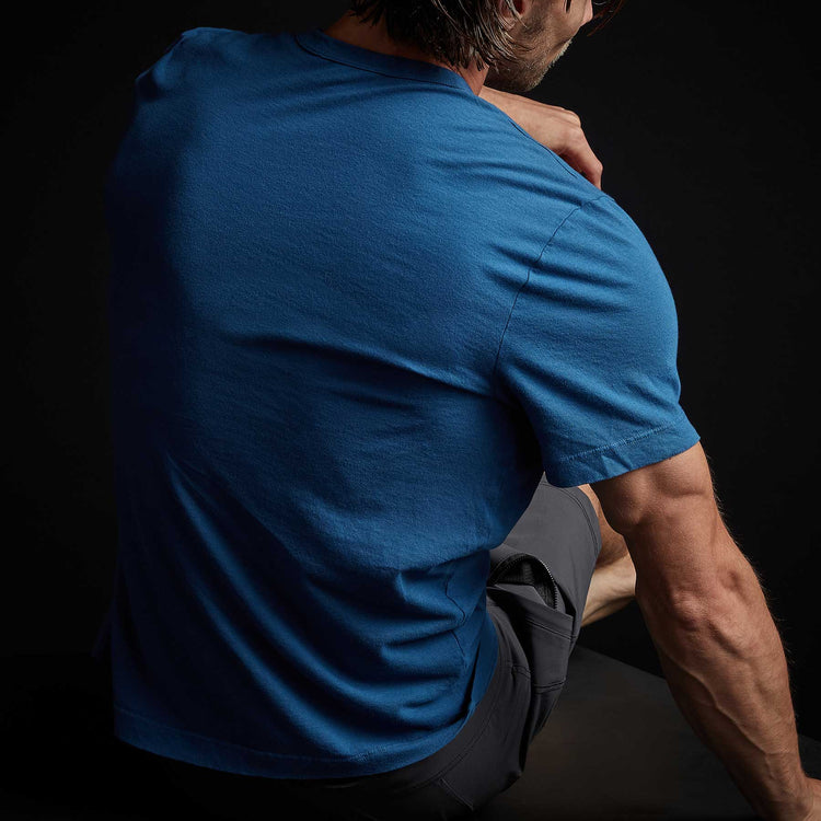 Y/OSEMITE Short Sleeve Crew Neck in Baltic Blue | James Perse Los Angeles