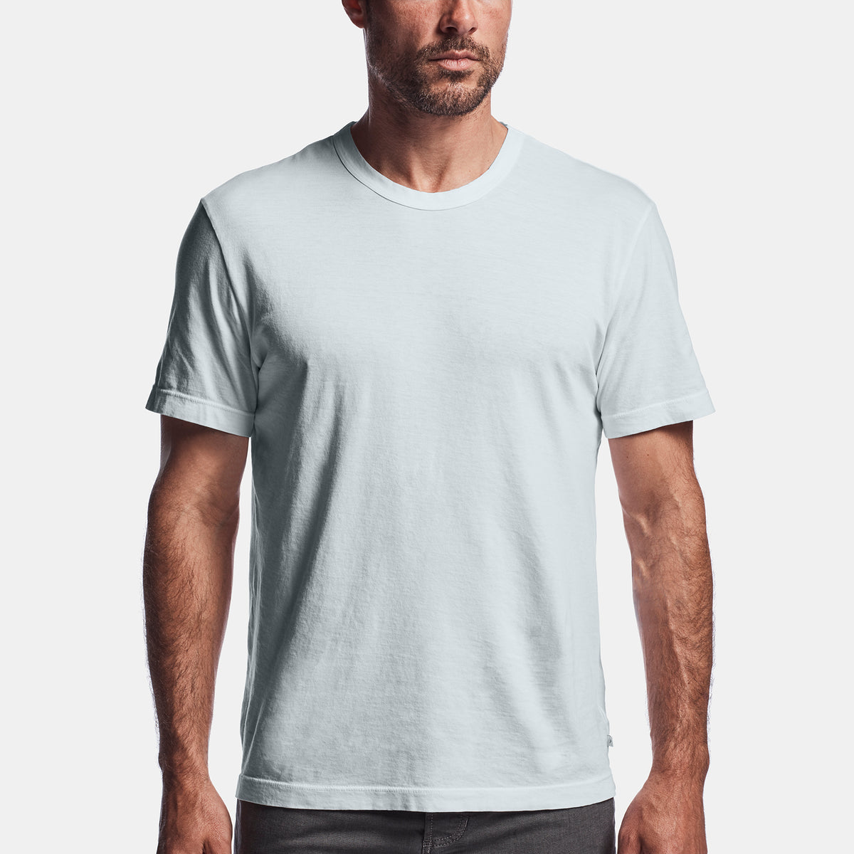 Short Sleeve Crew Neck in Ice Blue Pigment | James Perse Los Angeles