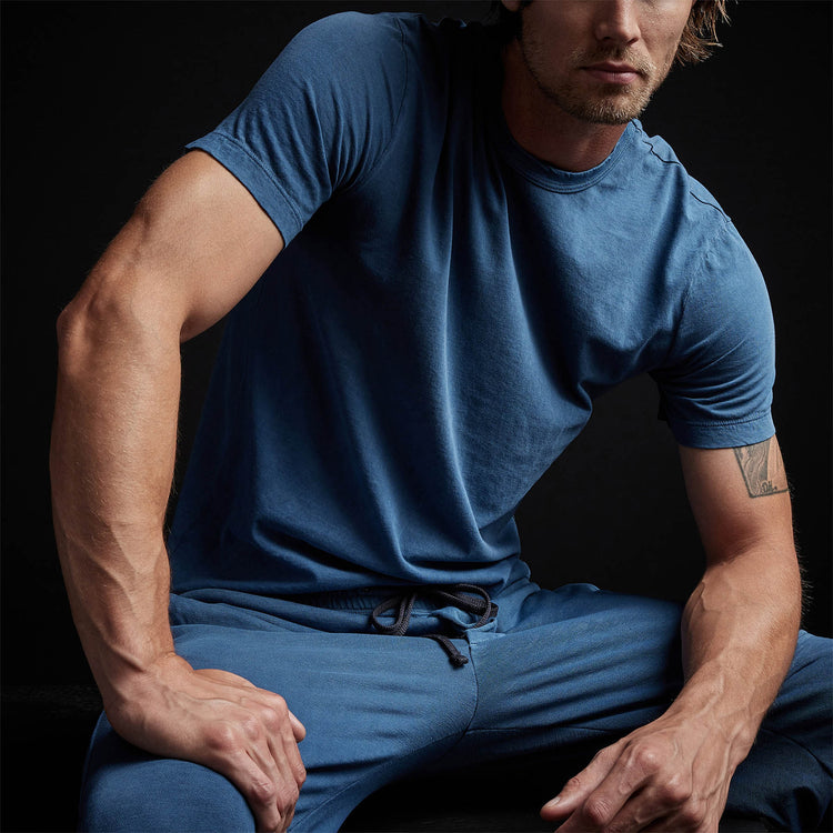 Short Sleeve Crew Neck in Lake Pigment | James Perse Los Angeles