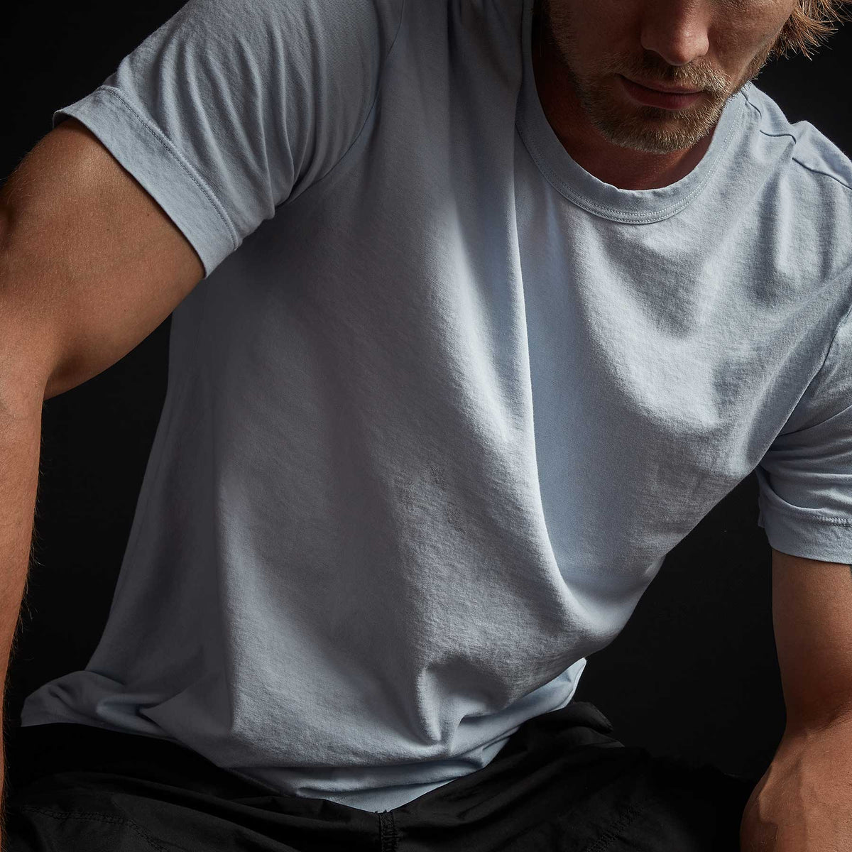 Short Sleeve Crew Neck in Powder Blue Pigment | James Perse Los Angeles