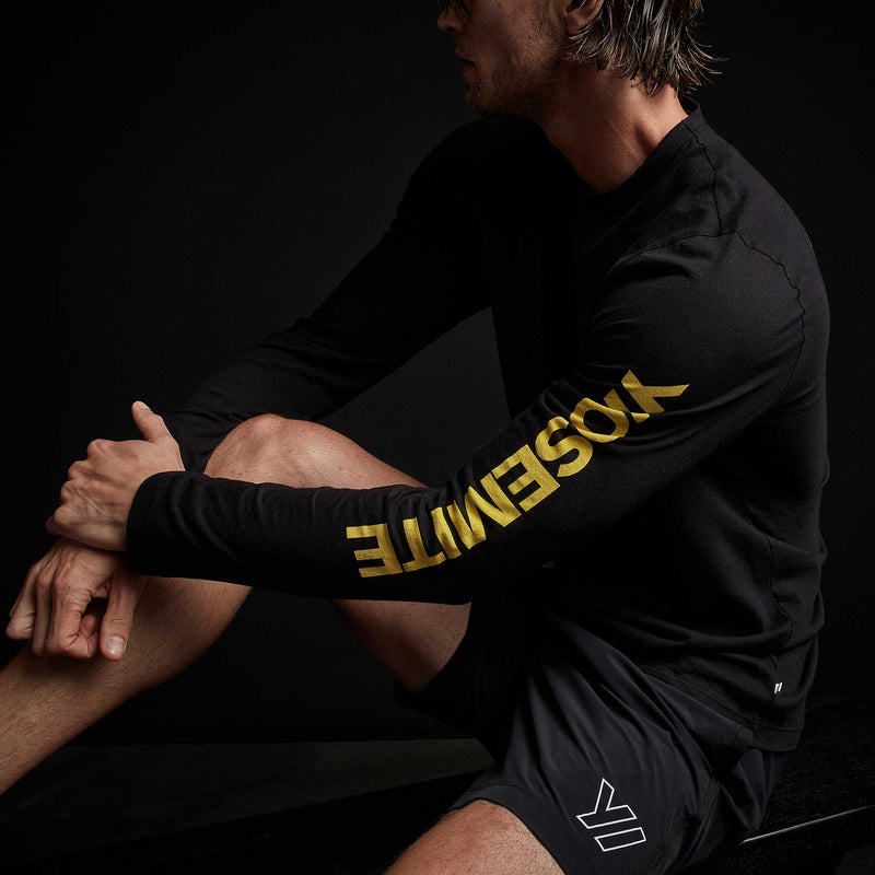 Y/OSEMITE Long Sleeve Crew Neck in Black | James Perse Los Angeles