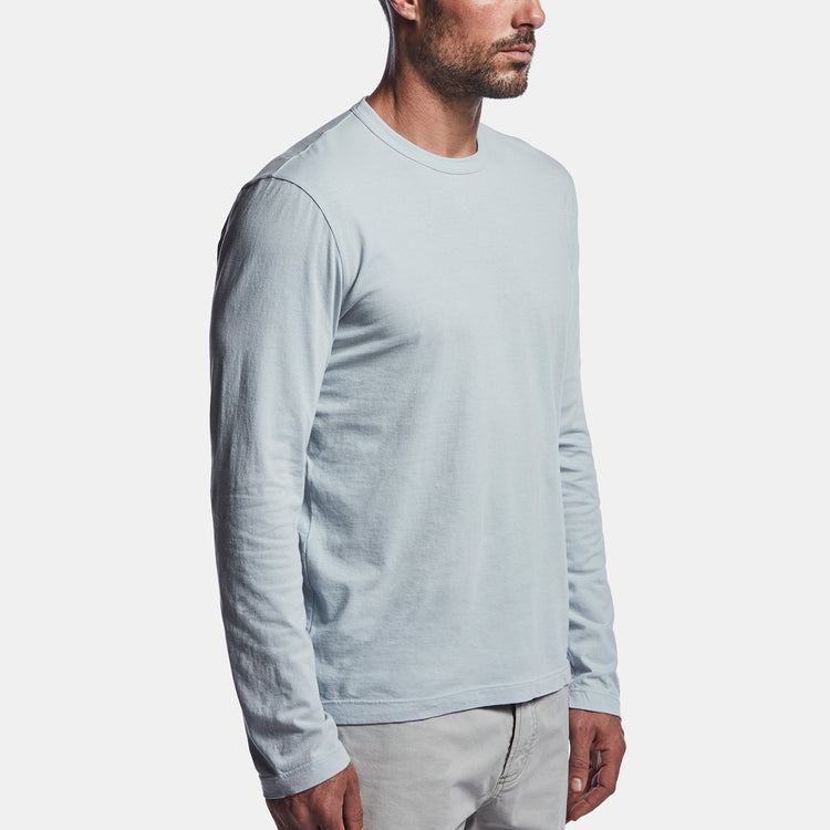 Long Sleeve Crew Neck In Grey Glacier | James Perse Los Angeles