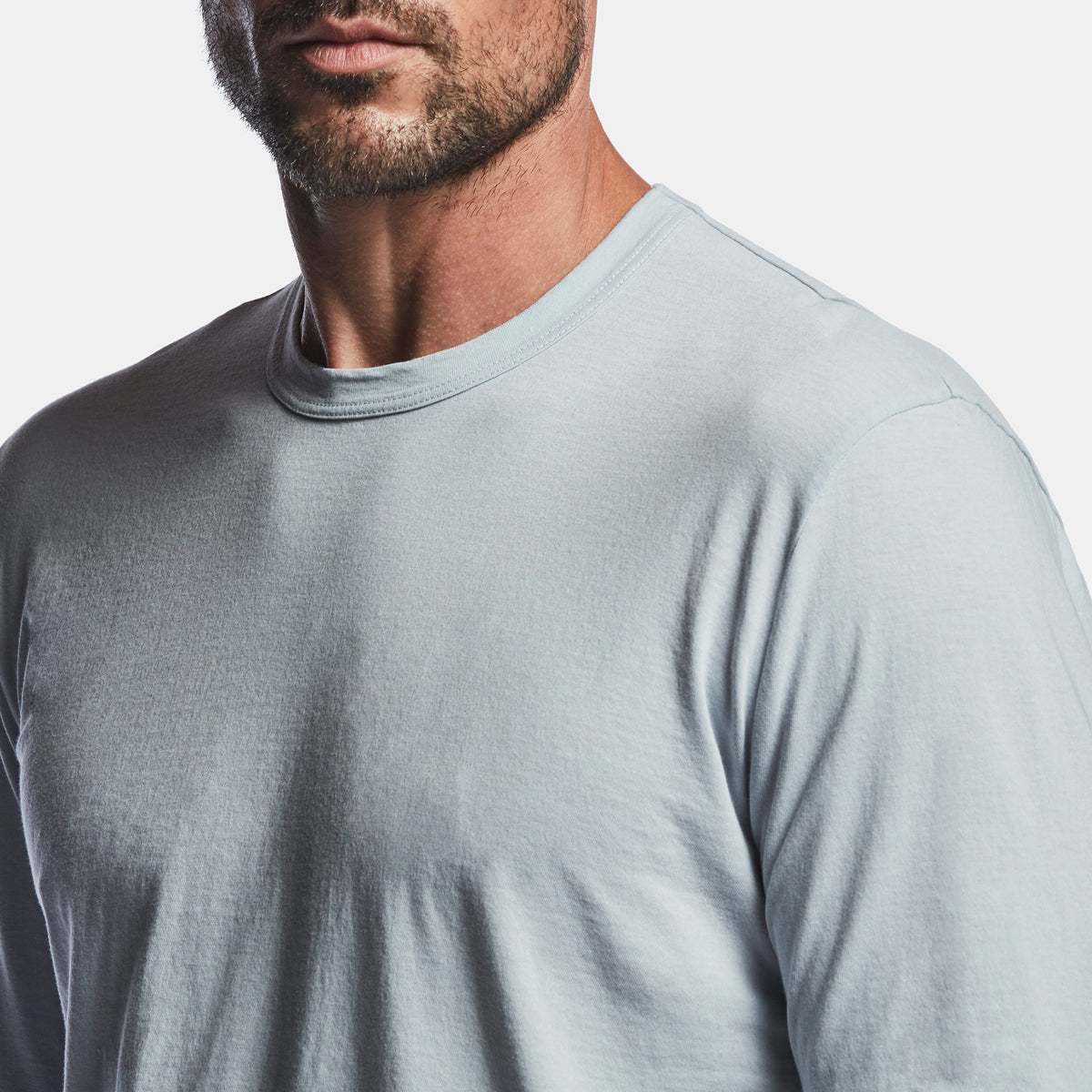 Long Sleeve Crew Neck In Grey Glacier | James Perse Los Angeles
