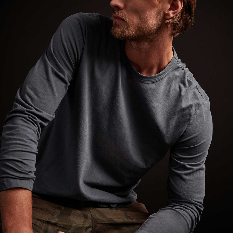 Long Sleeve Crew Neck in Maine Pigment | James Perse Los Angeles