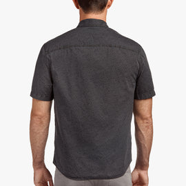 Overdyed Leaf Print Shirt - Carbon Pigment | James Perse Los Angeles