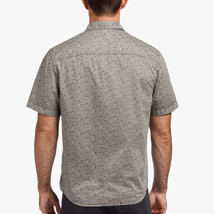 Overdyed Leaf Print Shirt - Paver Pigment | James Perse Los Angeles