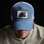 Agave Patch Linen Trucker Hat in Denim | James Perse Los Angeles