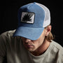 Agave Patch Linen Trucker Hat in Denim | James Perse Los Angeles