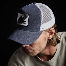 Agave Patch Linen Trucker Hat in Marine | James Perse Los Angeles