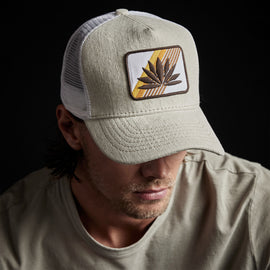 Agave Patch Linen Trucker Hat in Natural | James Perse Los Angeles