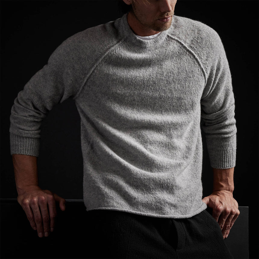 Mid Gauge Cashmere Sweatshirt in Heather Grey | James Perse Los Angeles