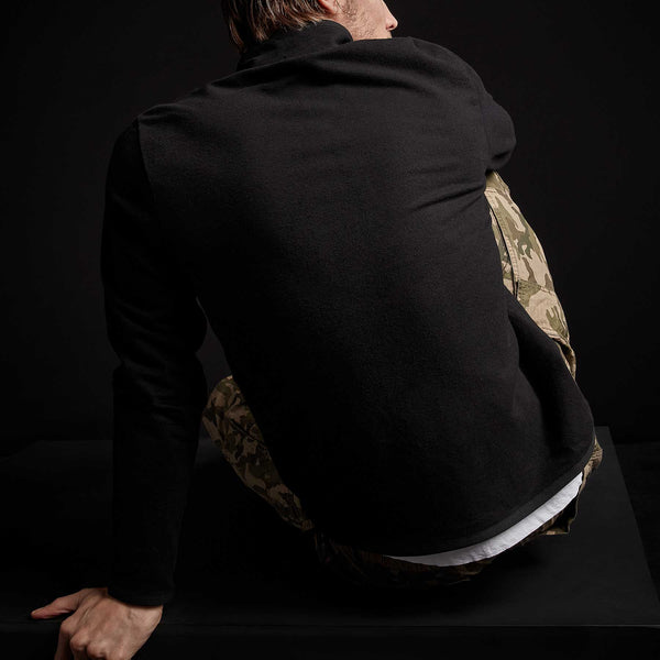 Brushed Terry Funnel Neck Jacket - Black | James Perse Los Angeles