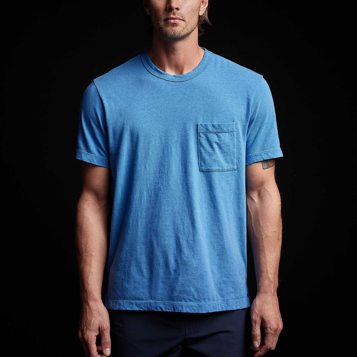 Soft Slub Jersey Short Sleeve Pocket Tee in Electric Blue | James Perse Los Angeles 