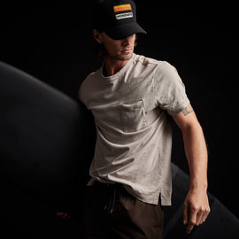 Soft Slub Jersey Short Sleeve Pocket Tee in Silt | James Perse Los Angeles 