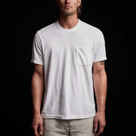 Soft Slub Jersey Short Sleeve Pocket Tee in White | James Perse Los Angeles 