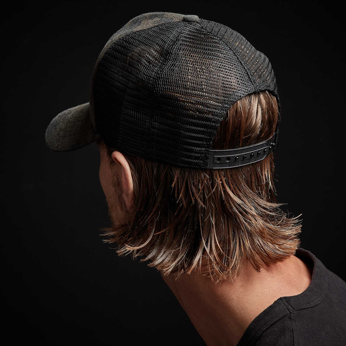 Y/OSEMITE Camo Trucker Hat - Greystone Pigment | James Perse Los Angeles