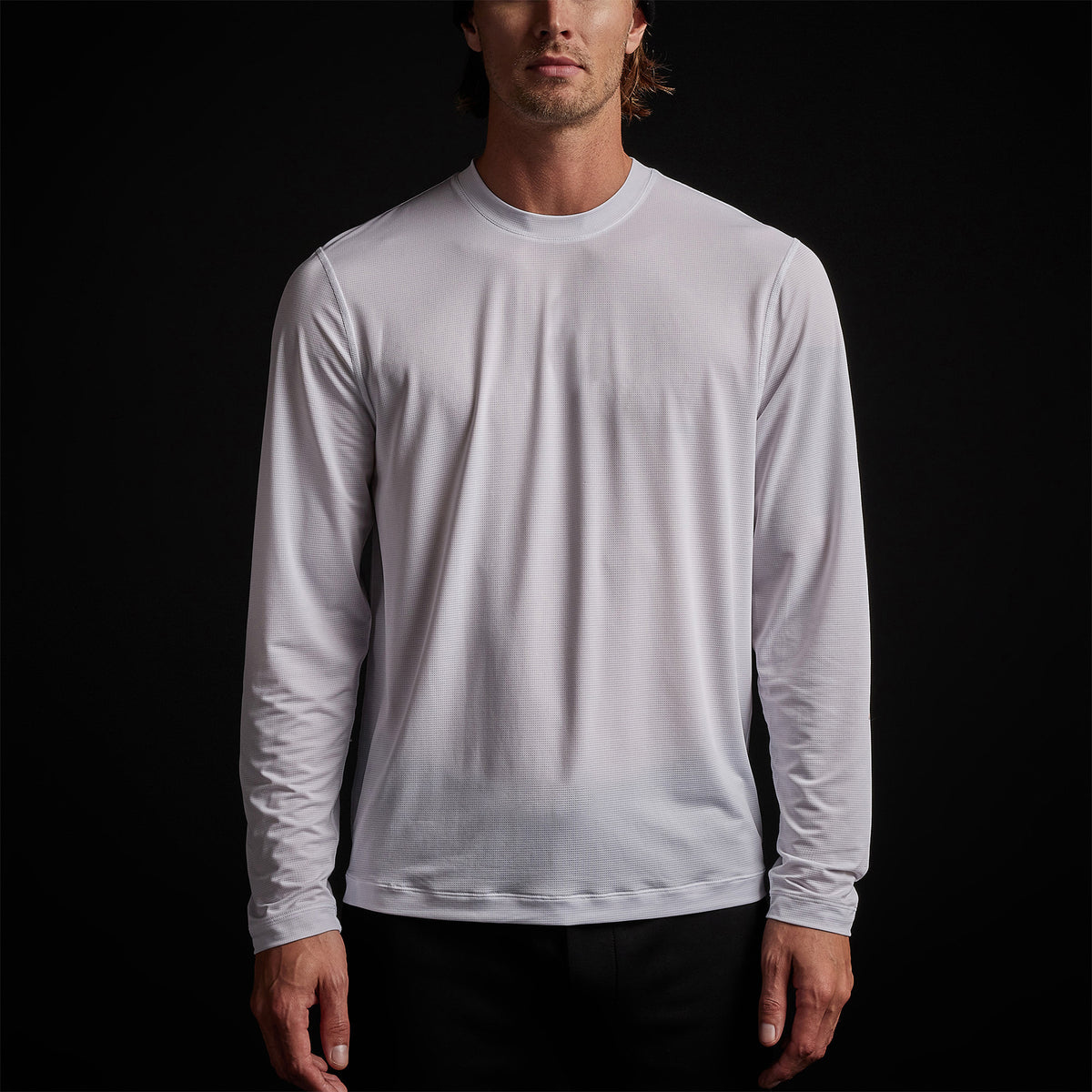 Long Sleeve Jersey Crew in White | James Perse Los Angeles