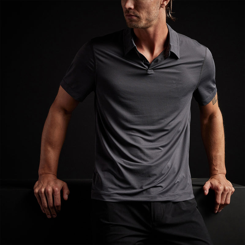 Performance Knit Polo in Slate | James Perse Los Angeles