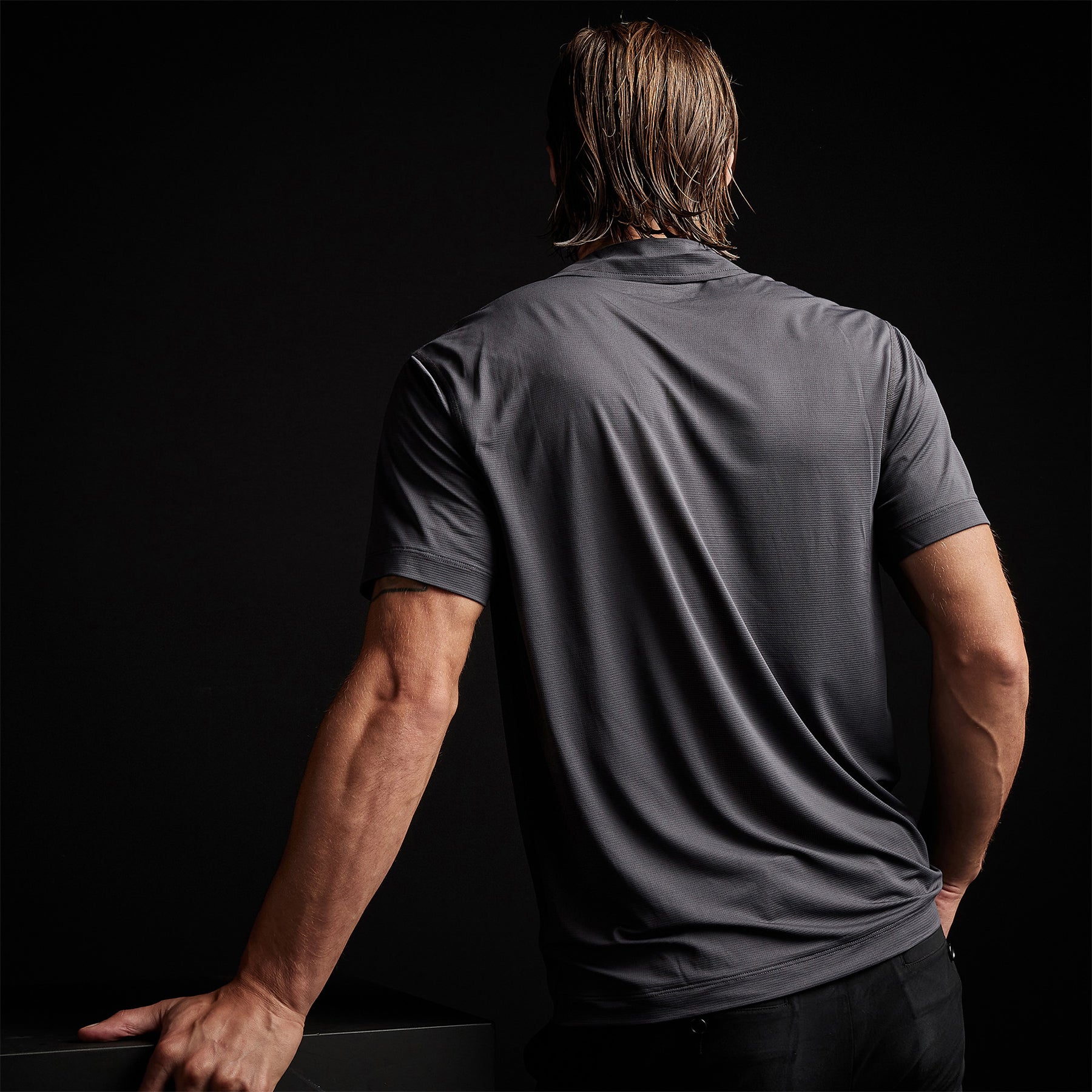 Performance Knit Polo in Slate | James Perse Los Angeles