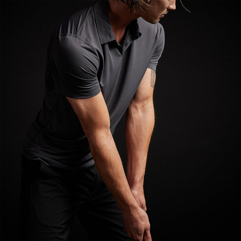 Performance Knit Polo in Slate | James Perse Los Angeles
