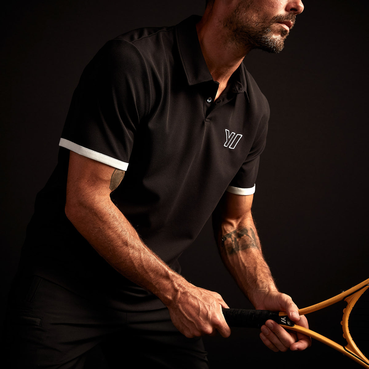 Y/OSEMITE Performance Pique Embroidered Polo - Black/Ice | James Perse Los Angeles