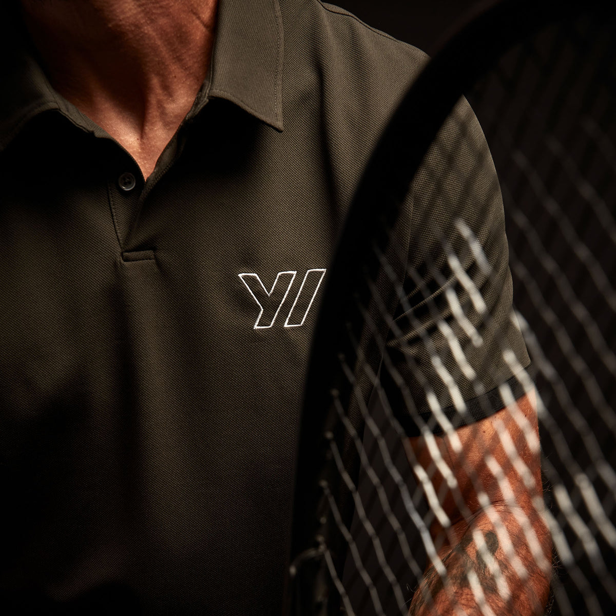 Y/OSEMITE Performance Pique Embroidered Polo - Dark Olive/Black | James Perse Los Angeles