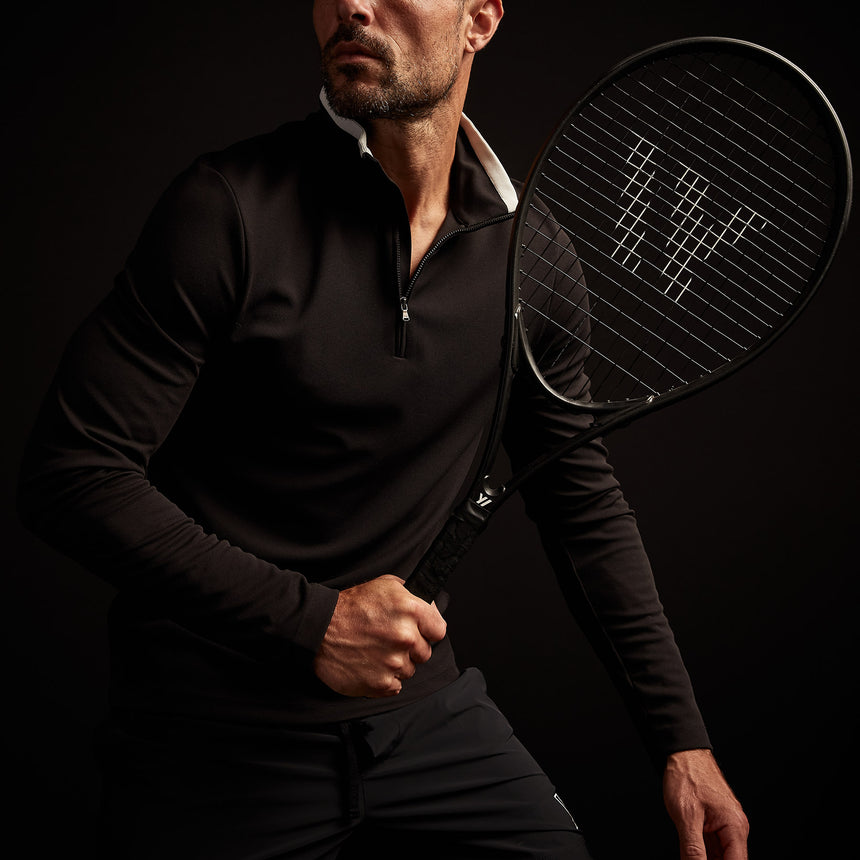 Y/OSEMITE Performance Pique Zip Tee - Black/Ice | James Perse Los Angeles