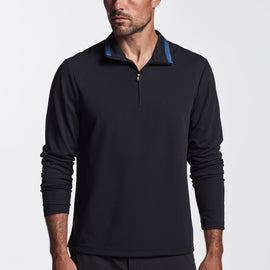 Y/OSEMITE Performance Pique Zip Tee In Navy/Reflex | James Perse Los Angeles