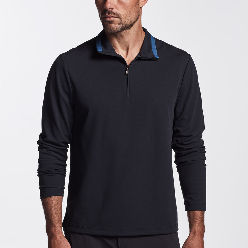 Y/OSEMITE Performance Pique Zip Tee In Navy/Reflex | James Perse Los Angeles