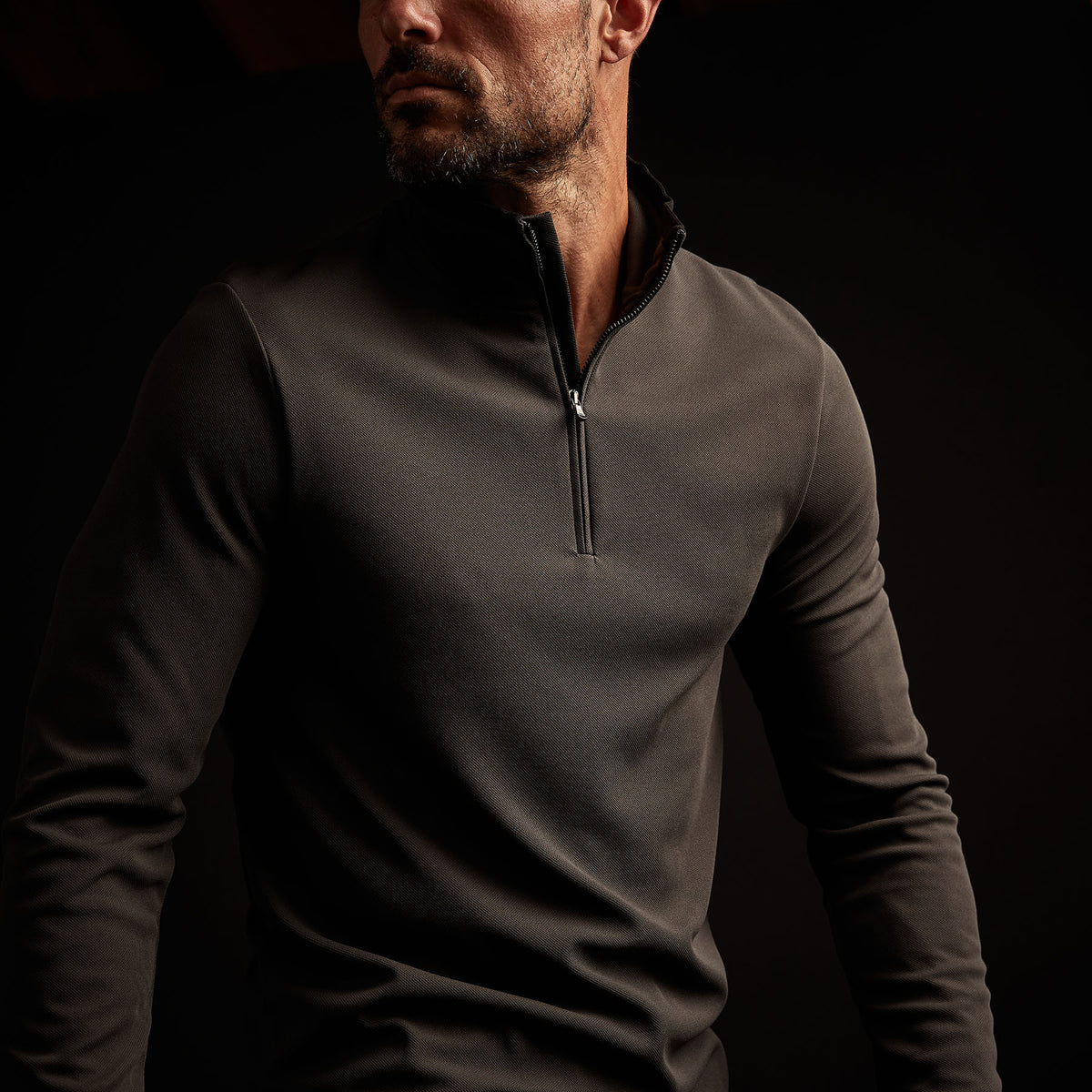 Y/OSEMITE Performance Pique Zip Tee - Slate/Black | James Perse Los Angeles