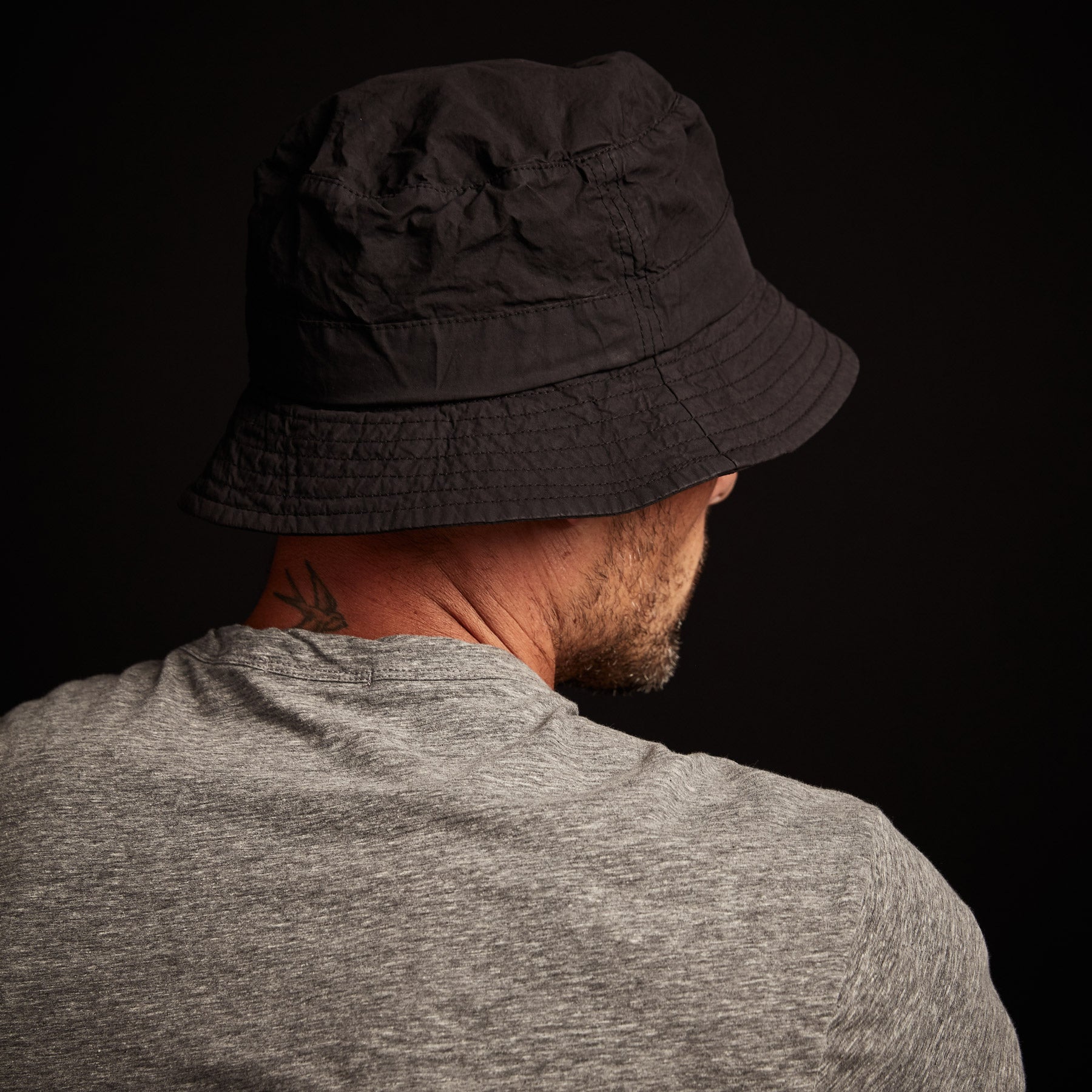 Parachute Poplin Bucket Hat - Black