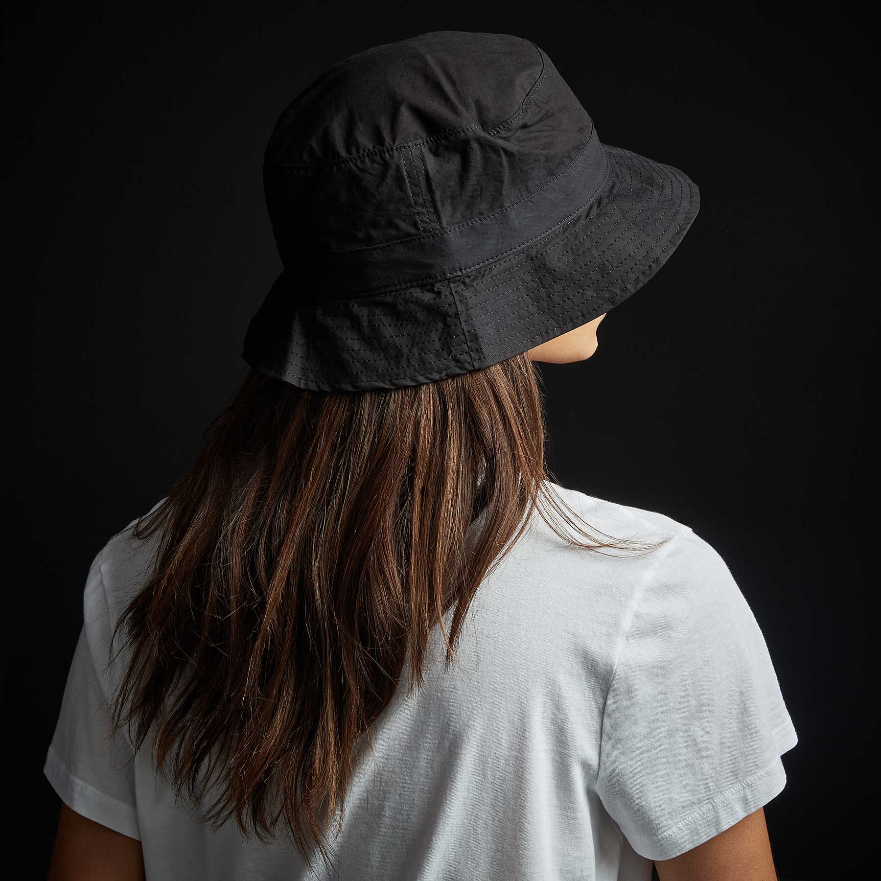 Parachute Poplin Bucket Hat - Black