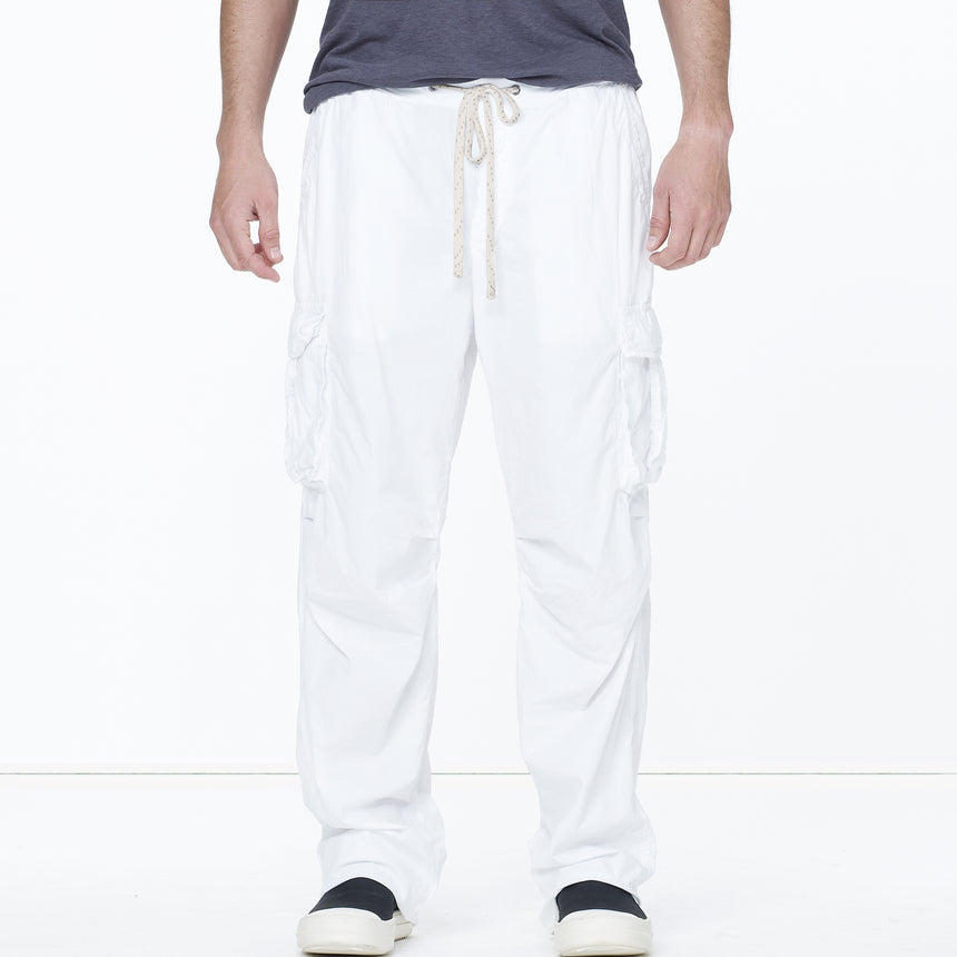 Contrast Waist Cargo Pant in White | James Perse Los Angeles