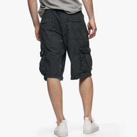 Cargo Short W/Embroidery in Carbon Pigment | James Perse Los Angeles