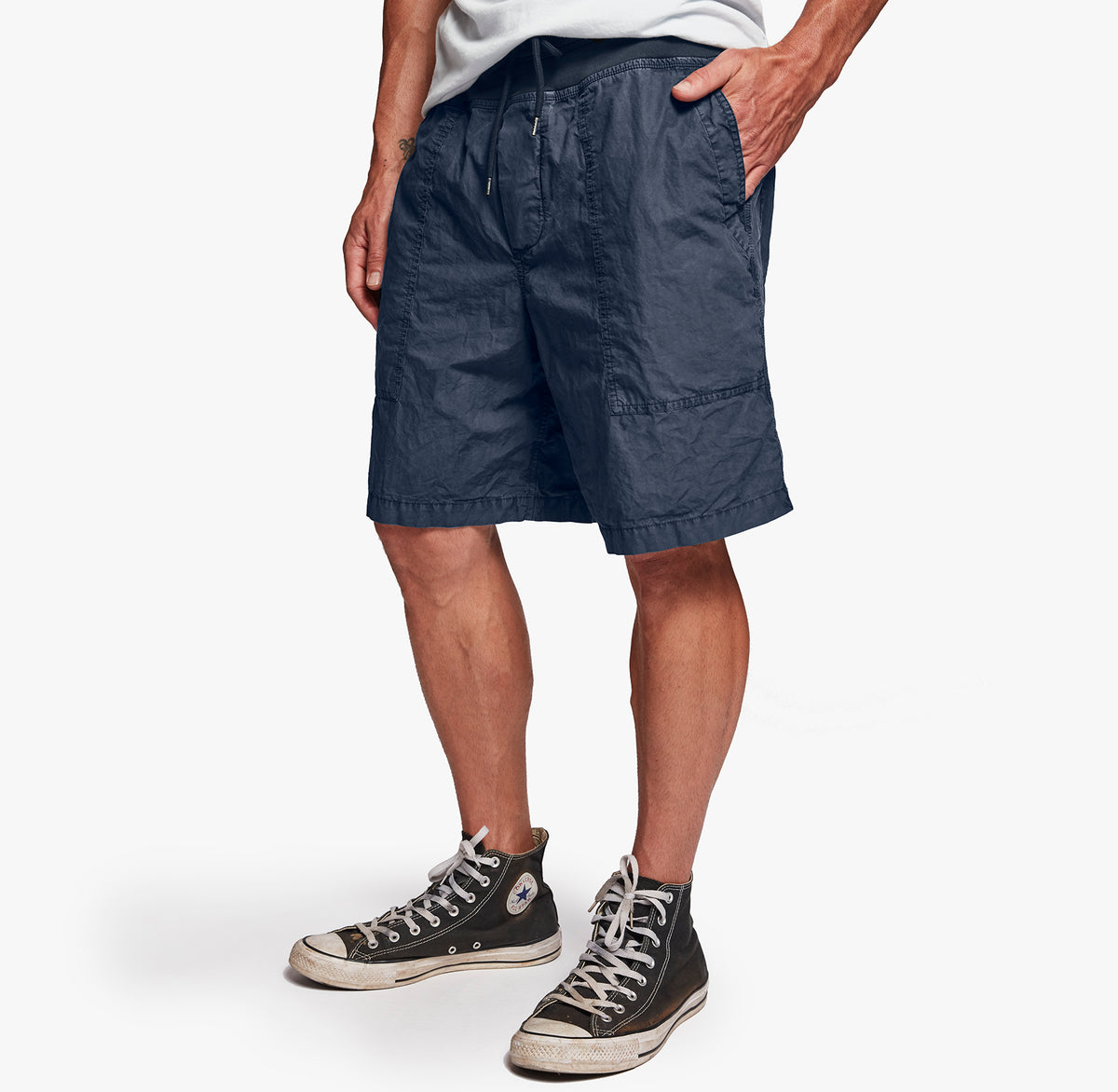 Mixed Media Parachute Poplin Short In Maine Pigment | James Perse Los Angeles
