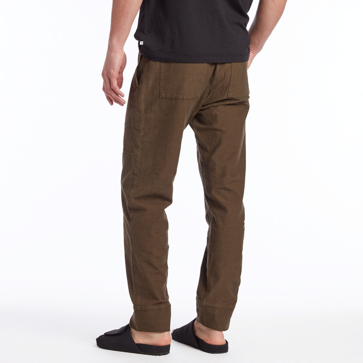 Stretch Textured Jersey Pant in Khaki | James Perse Los Angeles