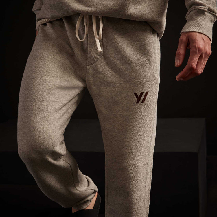 Classic French Terry Sweatpant - Heather Grey/Maroon | James Perse Los Angeles
