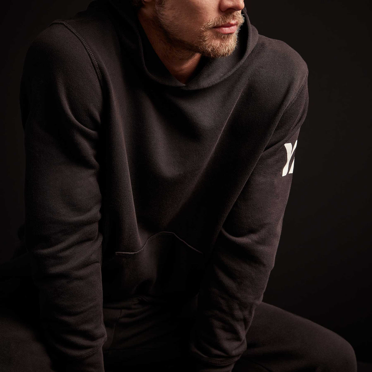 Classic French Terry Hoody - Black/White | James Perse Los Angeles