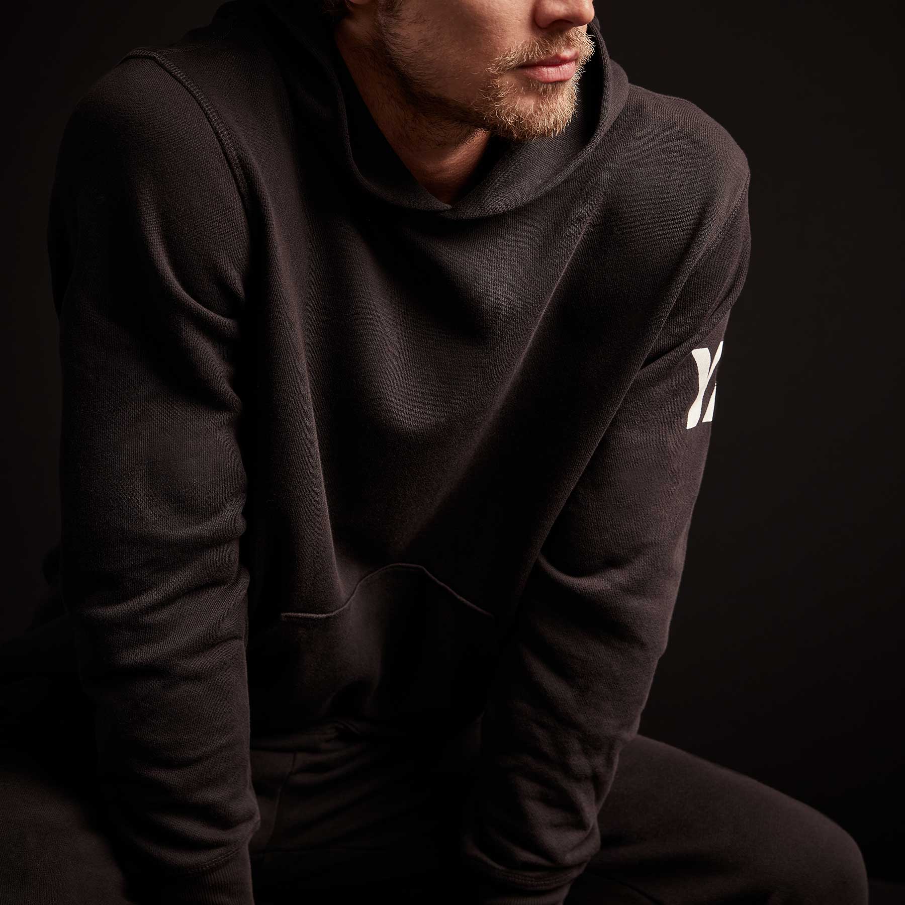 Classic French Terry Hoody - Black/White | James Perse Los Angeles