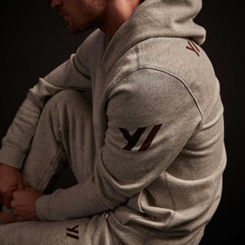 Classic French Terry Hoody - Heather Grey/Maroon | James Perse Los Angeles
