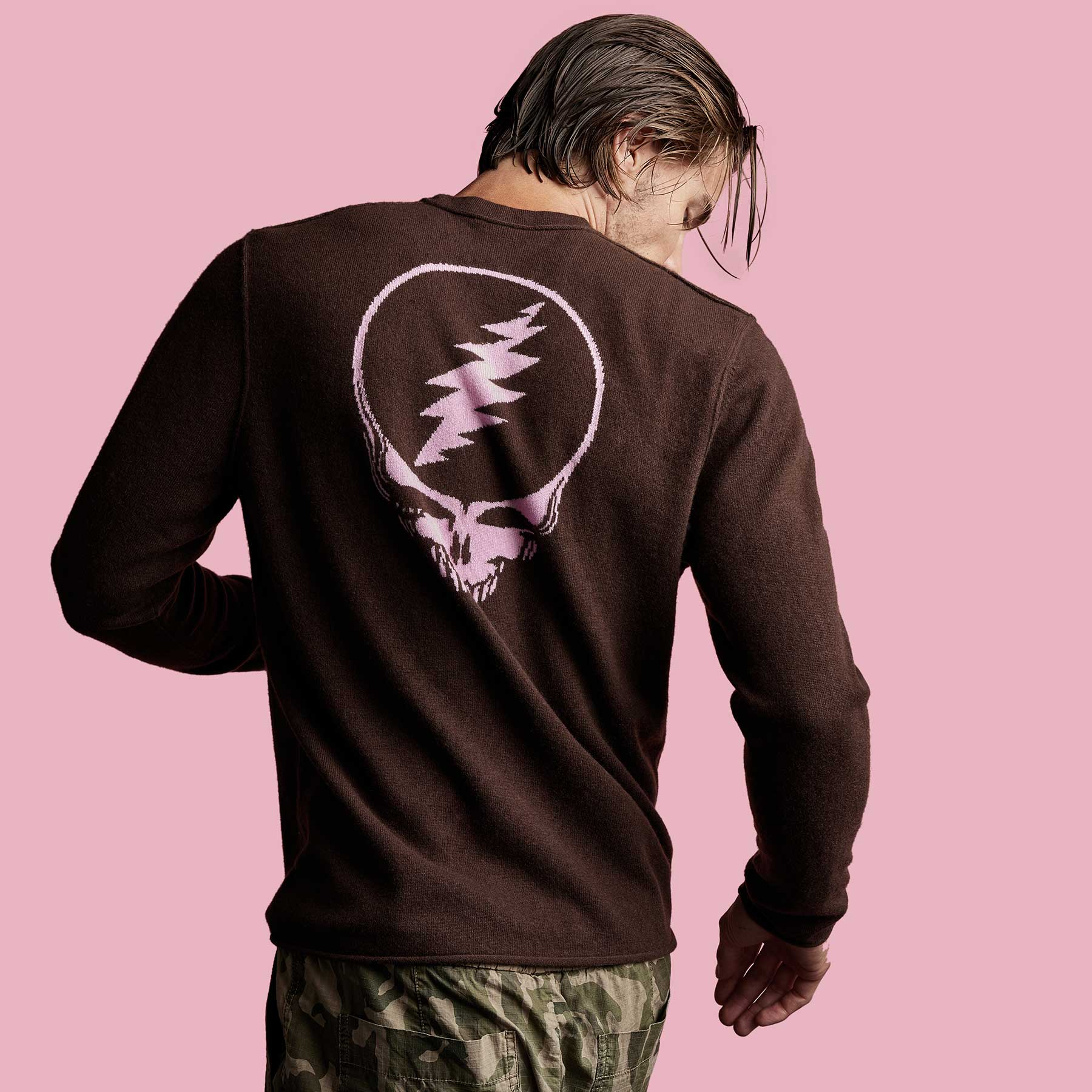 Grateful Dead Recycled Cashmere Sweater in Black Cherry | James Perse Los Angeles