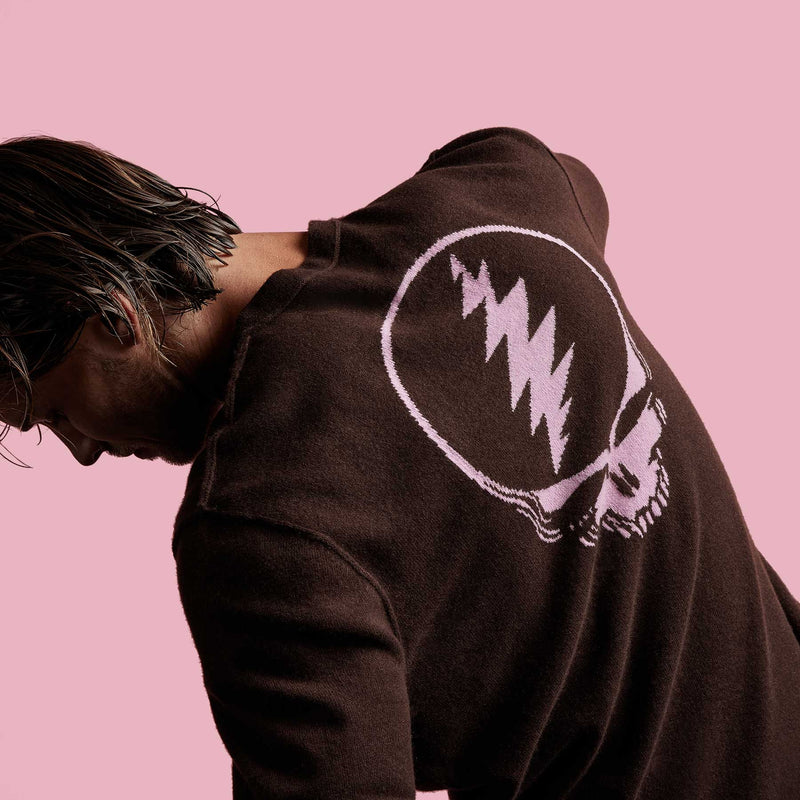 Grateful Dead Recycled Cashmere Sweater in Black Cherry | James Perse Los Angeles