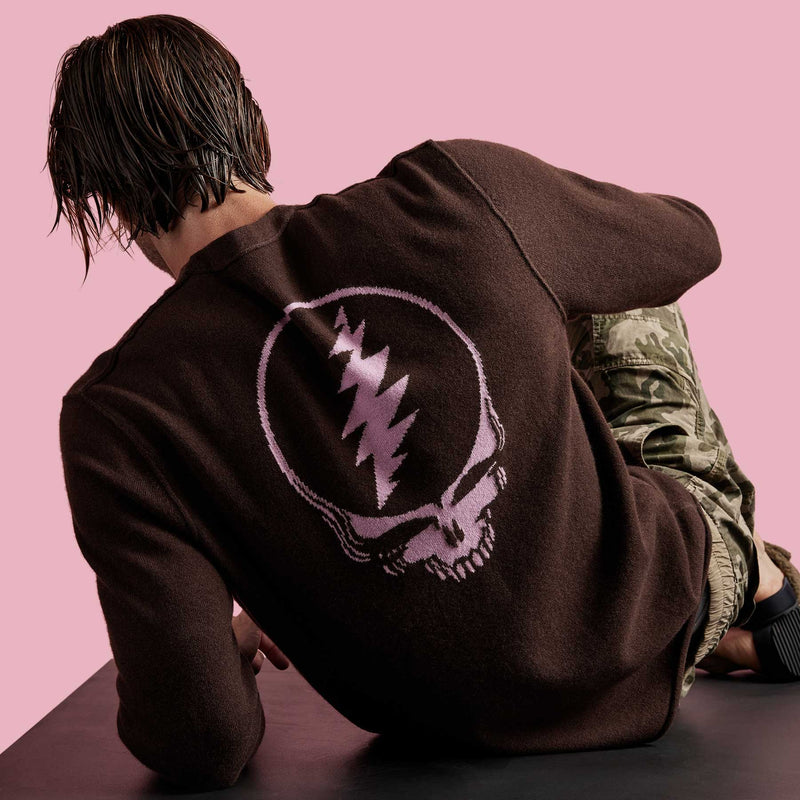 Grateful Dead Recycled Cashmere Sweater in Black Cherry | James Perse Los Angeles
